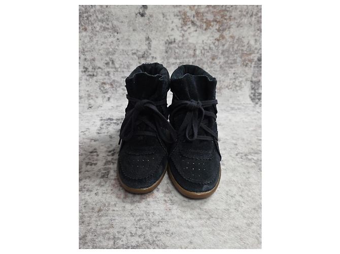 Isabel Marant Bobby Sneakers Alte Nero - vista 5