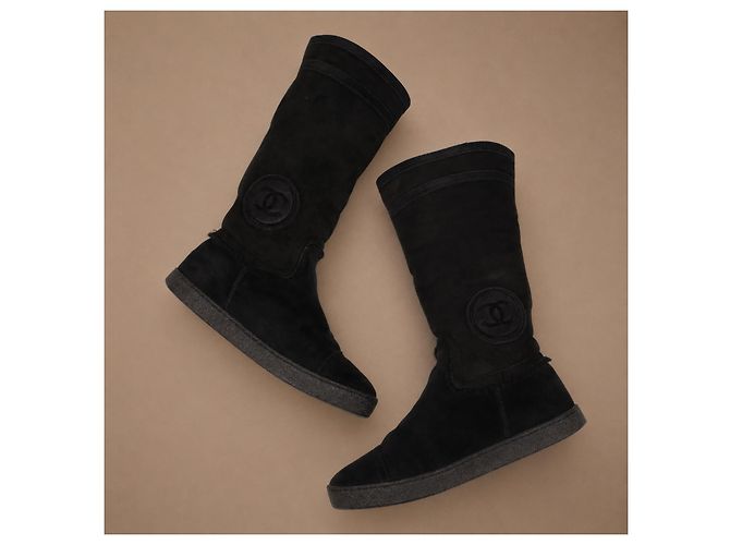 Chanel Botas de ante negro - vista 3