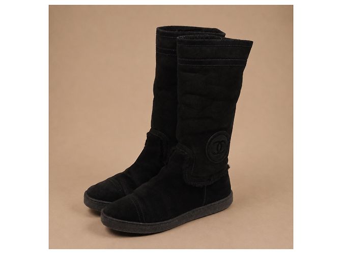 Chanel Botas de ante negro - vista 4