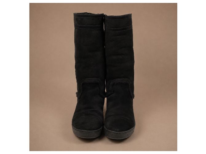 Chanel Botas de ante negro - vista 5