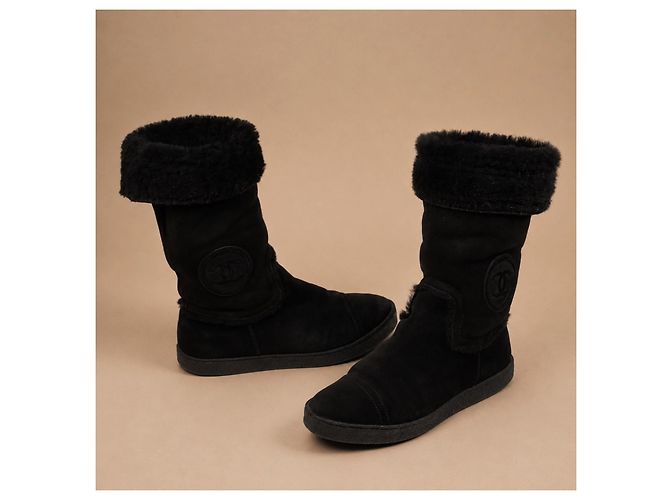 Chanel Botas de ante negro - vista 6