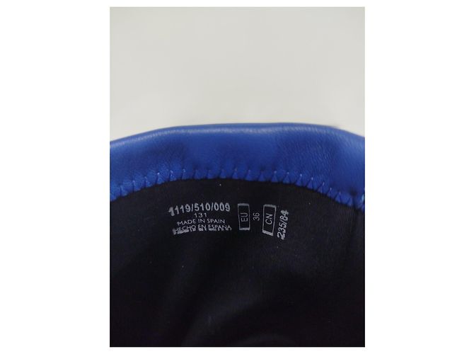 Zara Botines azules de cuero punta afilada - vista 2