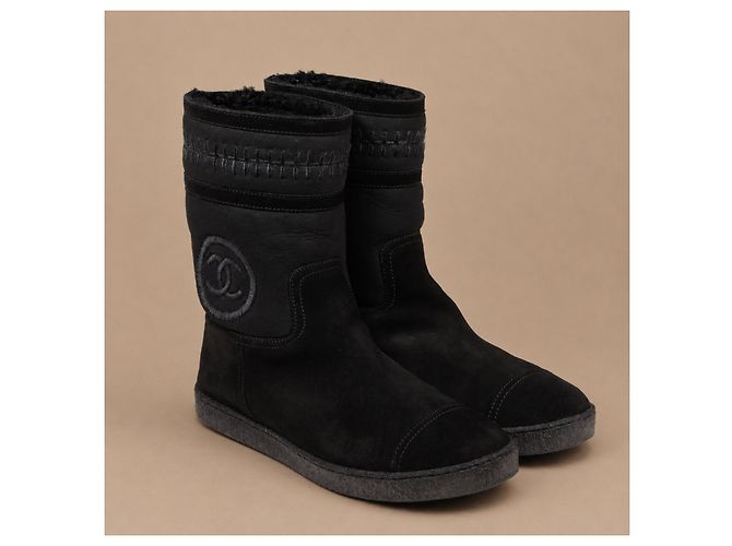 Chanel Botas de invierno de ante negro - vista 2