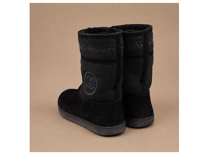 Chanel Botas de invierno de ante negro - vista 3