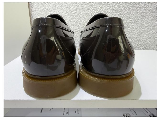 Mocassini Gucci Rain Horsebit in gomma marrone - vista 9