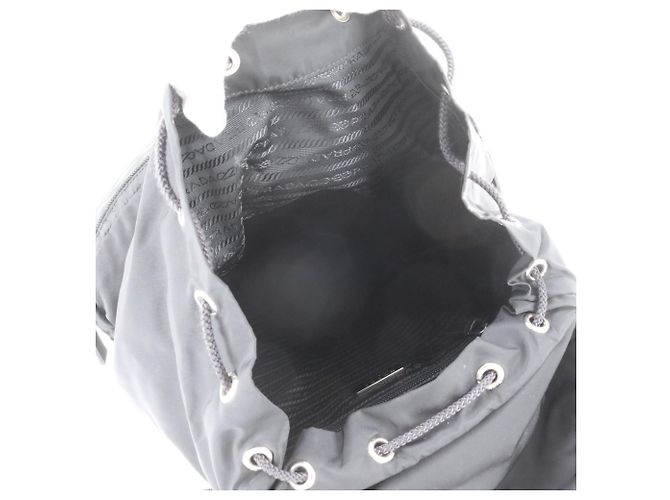 Prada Tessuto Nylon Triangle Logo Leather Backpack - view 8