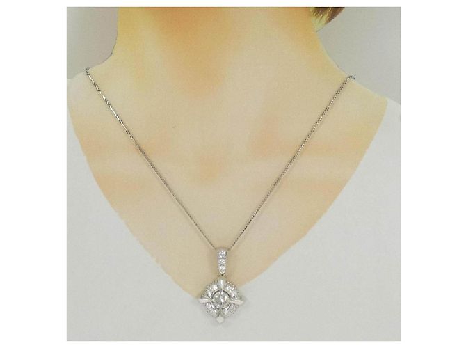 Autre Marque Diamantenhalskette Pt900 Pt850 - Ansicht 6