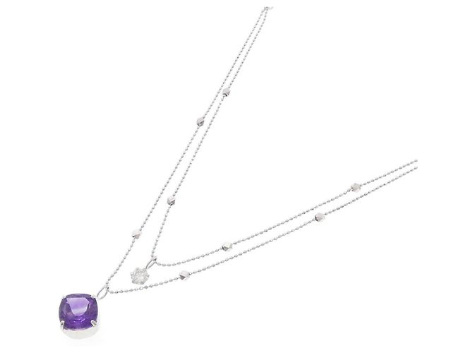 Autre Marque Au750 Amethyst Diamant Collier - Ansicht 2