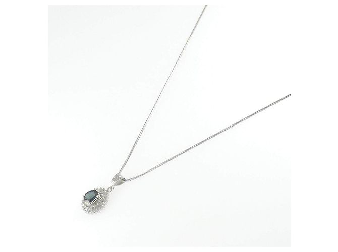 Autre Marque Collana in Pt900 Pt850 Zaffiro e Diamante - vista 2