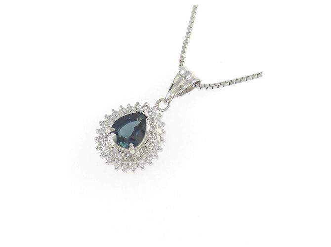 Autre Marque Collana in Pt900 Pt850 Zaffiro e Diamante - vista 3