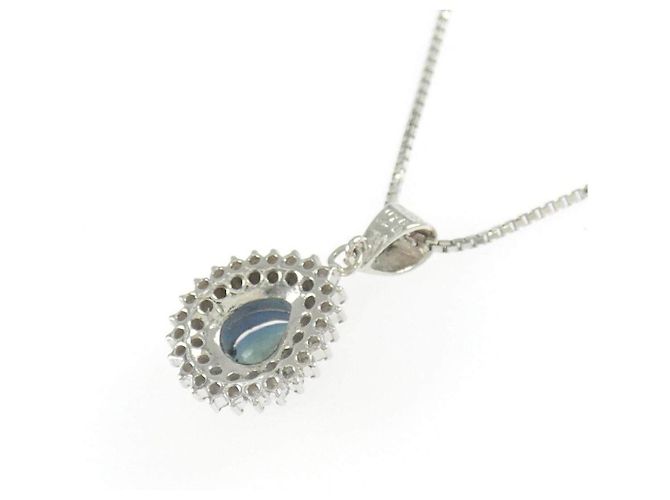 Autre Marque Collana in Pt900 Pt850 Zaffiro e Diamante - vista 4