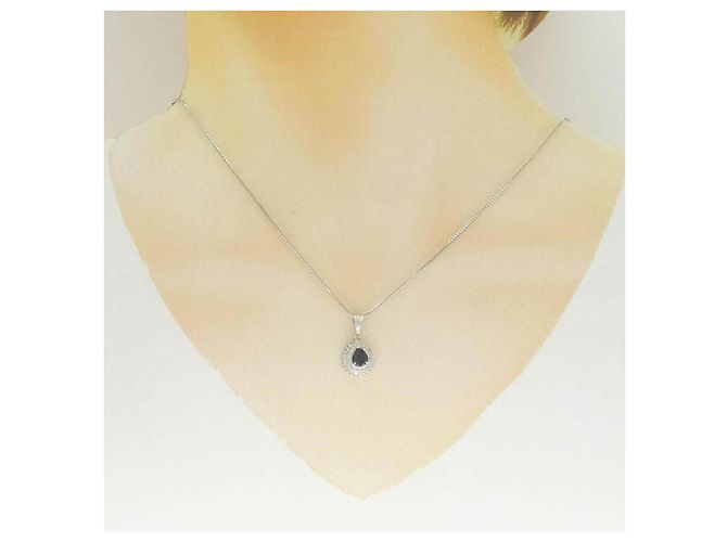 Autre Marque Collana in Pt900 Pt850 Zaffiro e Diamante - vista 6
