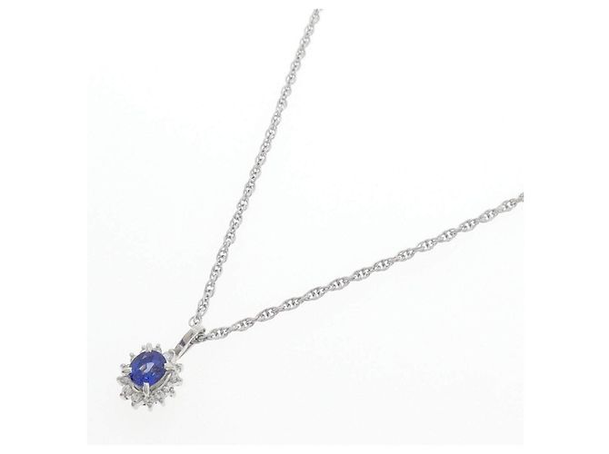 Autre Marque Collana Pt900 Pt850 Zaffiro Diamante - vista 2