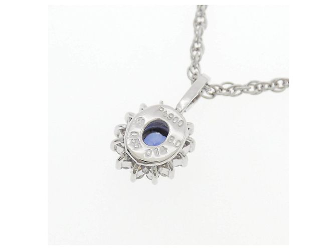 Autre Marque Collana Pt900 Pt850 Zaffiro Diamante - vista 4