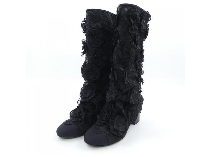 Chanel HIGH BOOTS Embroidery&Grogram Boots - view 3