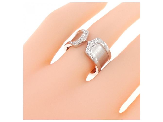 Cartier C2 750 Weißgold Diamantring Größe 10 - Ansicht 5