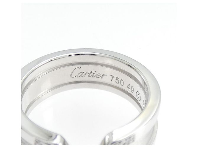 Cartier C2 750 Weißgold Diamantring Größe 9 - Ansicht 4