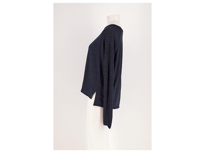 Rag & Bone Navy Blauer Wolle Cropped Pullover Gerade - Ansicht 3