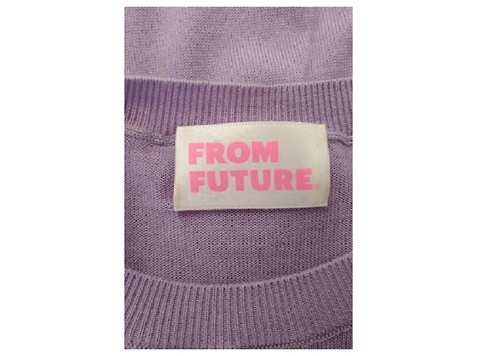 Autre Marque FROM FUTURE Lila Wollpullover mit Langarm - Ansicht 7