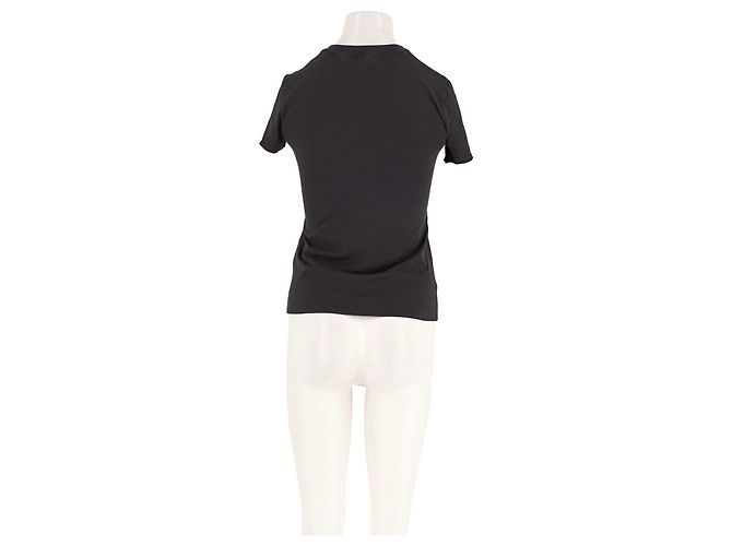 T-shirt nera a maniche corte in cotone Theory - vista 2