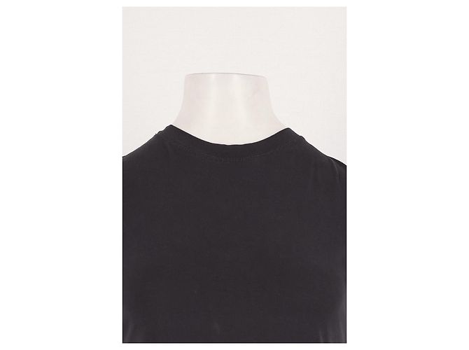 T-shirt nera a maniche corte in cotone Theory - vista 5
