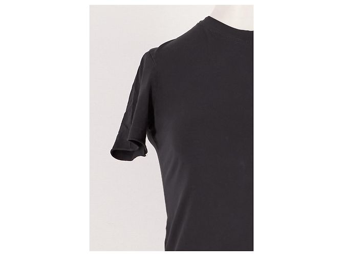 T-shirt nera a maniche corte in cotone Theory - vista 6