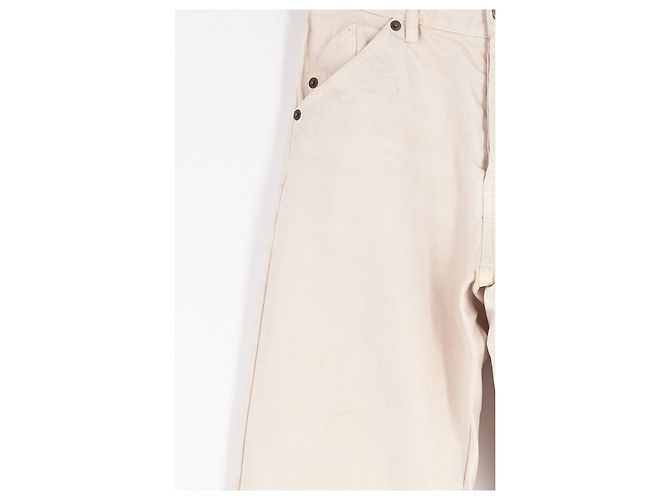 Vaqueros Jacquemus de algodón beige de talle alto - vista 4