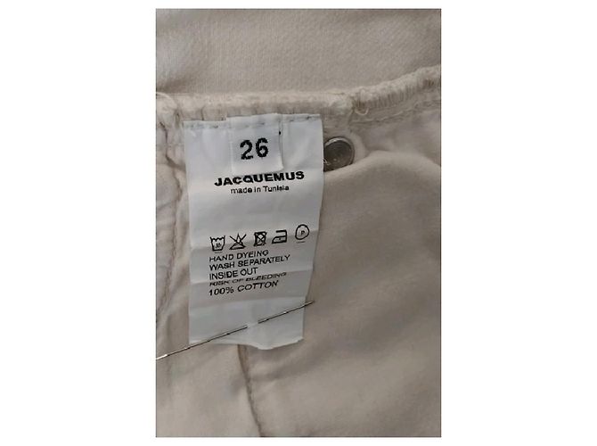 Vaqueros Jacquemus de algodón beige de talle alto - vista 6