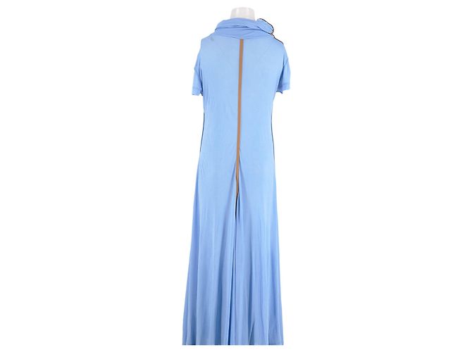 Céline Hellblaues Maxikleid mit Rollkragen - Ansicht 2