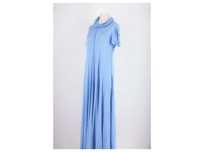 Céline Hellblaues Maxikleid mit Rollkragen - Ansicht 4