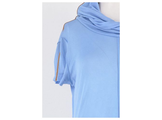 Céline Hellblaues Maxikleid mit Rollkragen - Ansicht 6