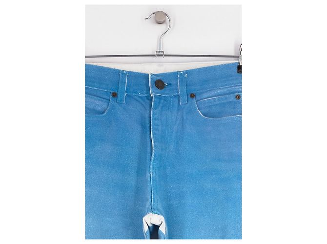 Vaqueros rectos de algodón azul Calvin Klein - vista 3