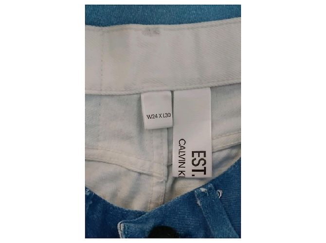 Vaqueros rectos de algodón azul Calvin Klein - vista 5