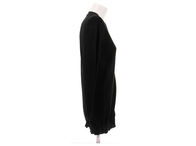 Miu Miu Langer schwarzer Wollcardigan - Ansicht 3