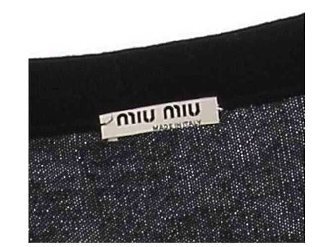 Miu Miu Langer schwarzer Wollcardigan - Ansicht 5