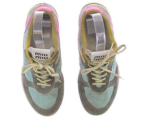 Miu Miu Sneakers in camoscio multicolore - vista 3