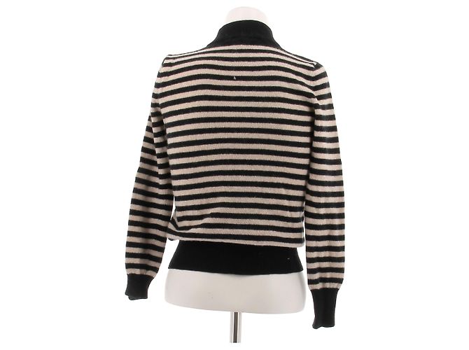 Max Mara Gestreifter Pullover in Beige und Schwarz - Ansicht 2
