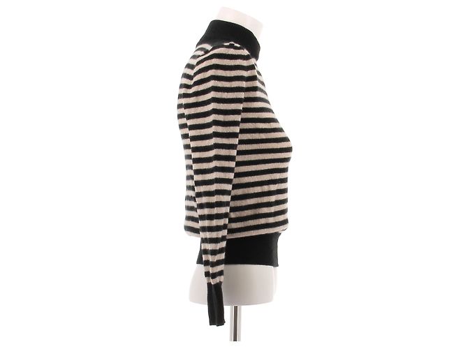 Max Mara Gestreifter Pullover in Beige und Schwarz - Ansicht 3