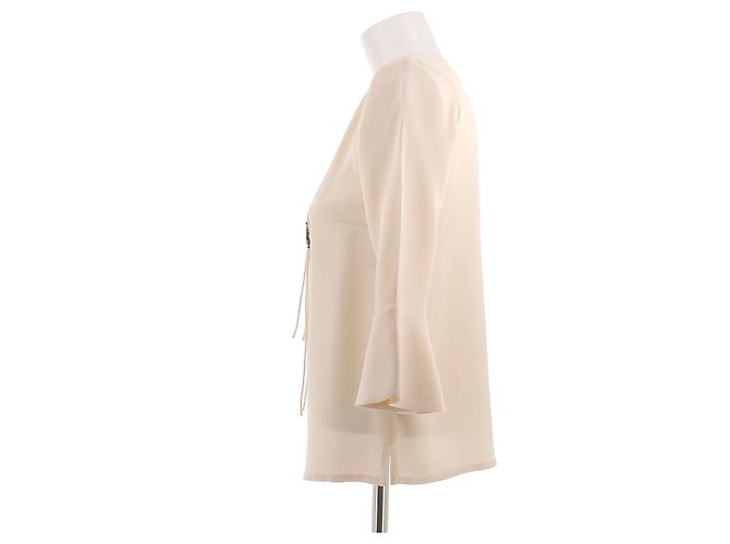 Barbara Bui Top beige con dettagli dorati - vista 4