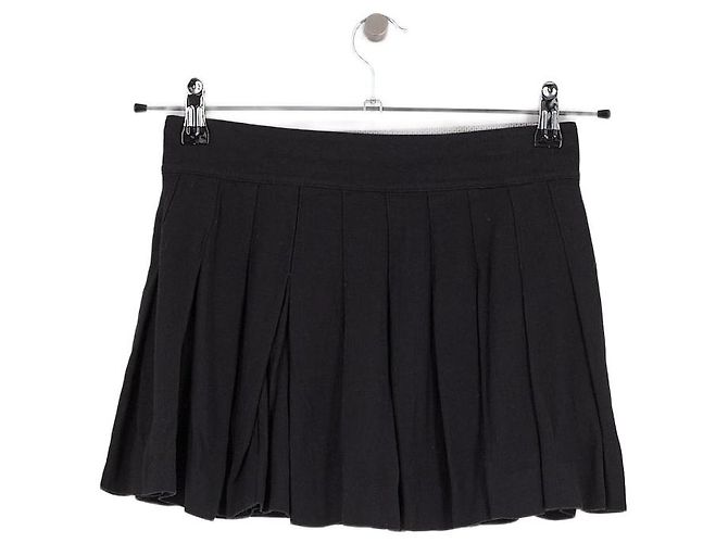 Falda corta plisada negra Bonpoint con detalles de hebilla - vista 2