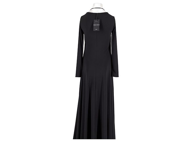 Vestido maxi negro Mango de manga larga - vista 2