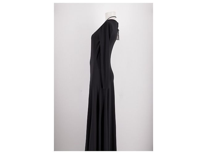 Vestido maxi negro Mango de manga larga - vista 3
