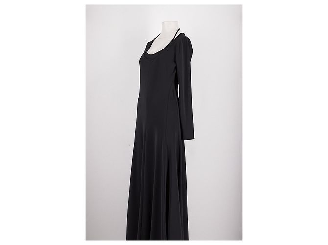 Vestido maxi negro Mango de manga larga - vista 4