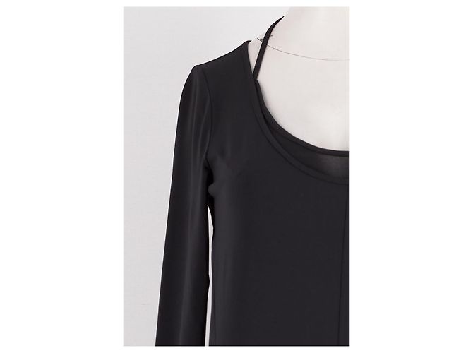 Vestido maxi negro Mango de manga larga - vista 6