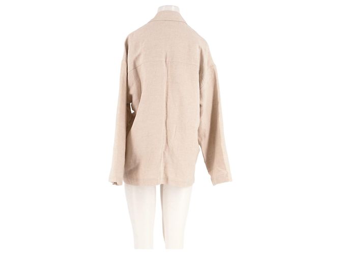 Chaqueta de lino beige Pomandère - vista 2
