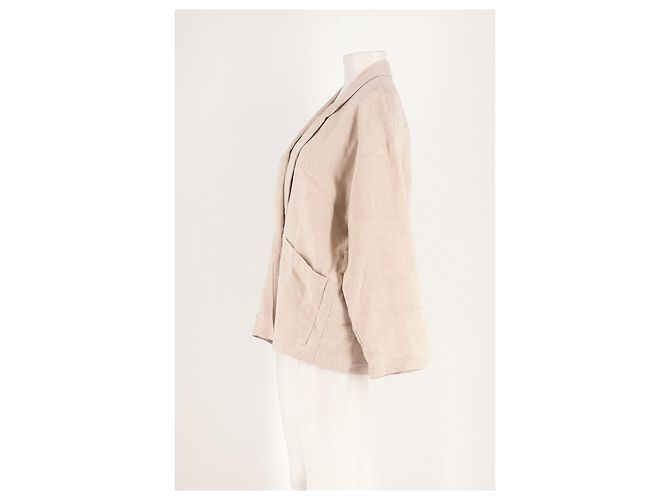 Chaqueta de lino beige Pomandère - vista 3