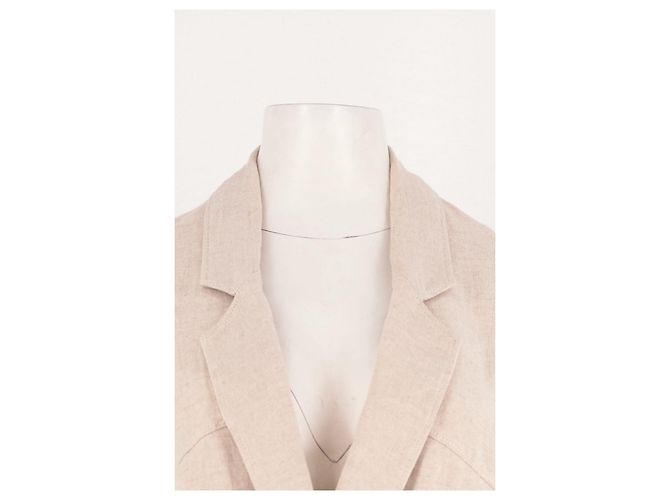 Chaqueta de lino beige Pomandère - vista 5