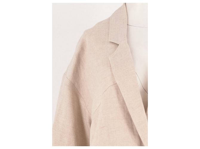Chaqueta de lino beige Pomandère - vista 6