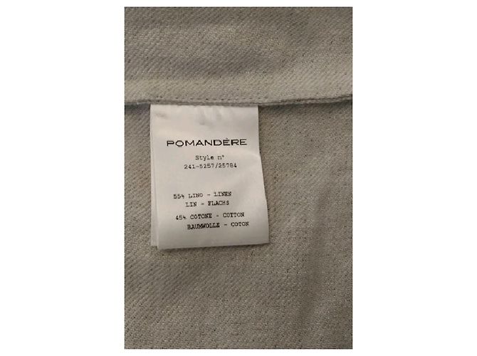 Chaqueta de lino beige Pomandère - vista 8