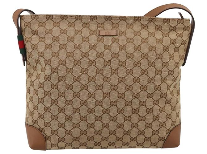 GUCCI GG Canvas Shoulder Bag Beige Silver 308930 - vista 2